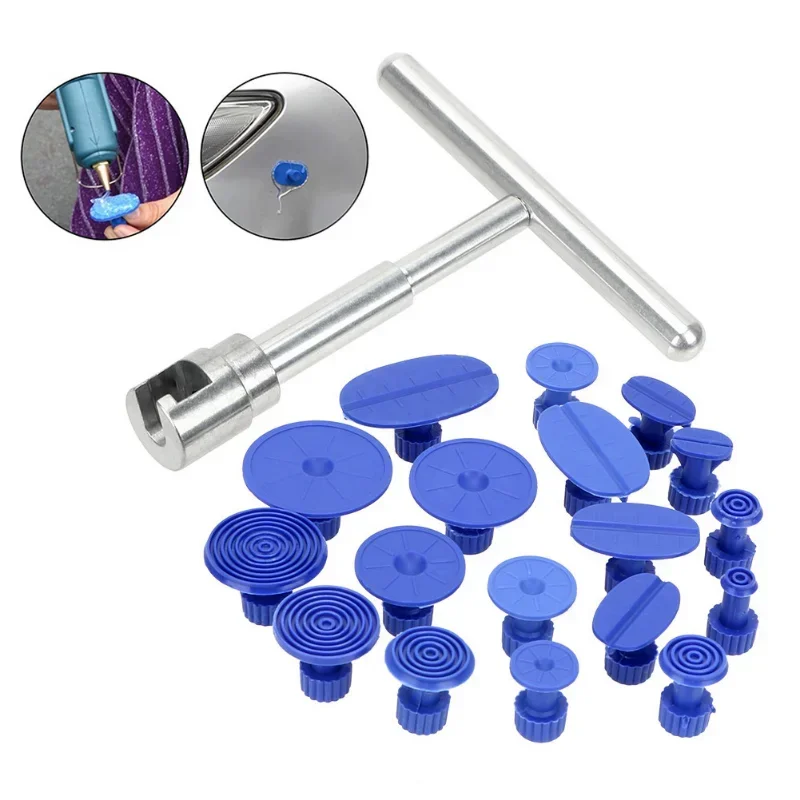 

Обновление 19 шт./компл. универсальный автомобильный съемник вмятин, пластиковая присоска для вытягивания автомобиля, удаление вмятин, вкладки, инструмент для ремонта листового металла Ki