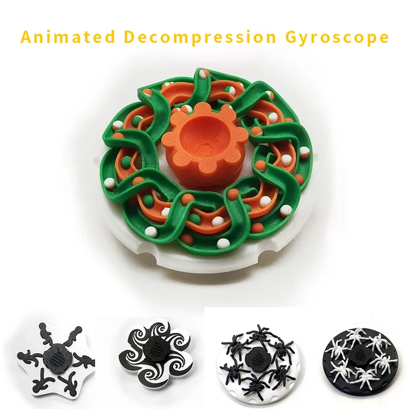 3D printed color finger gyroscope with dynamic visual effects, toy gyroscope, animated decompression gyroscope