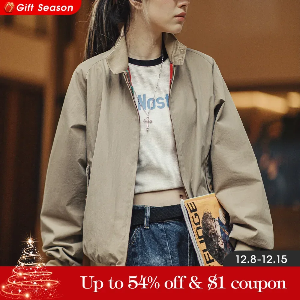 Maden Vintage Jacket for Women Stand Up Collar Workwear Coat Spring and Autumn Vintage Baseball Jackets Unisex Clothing