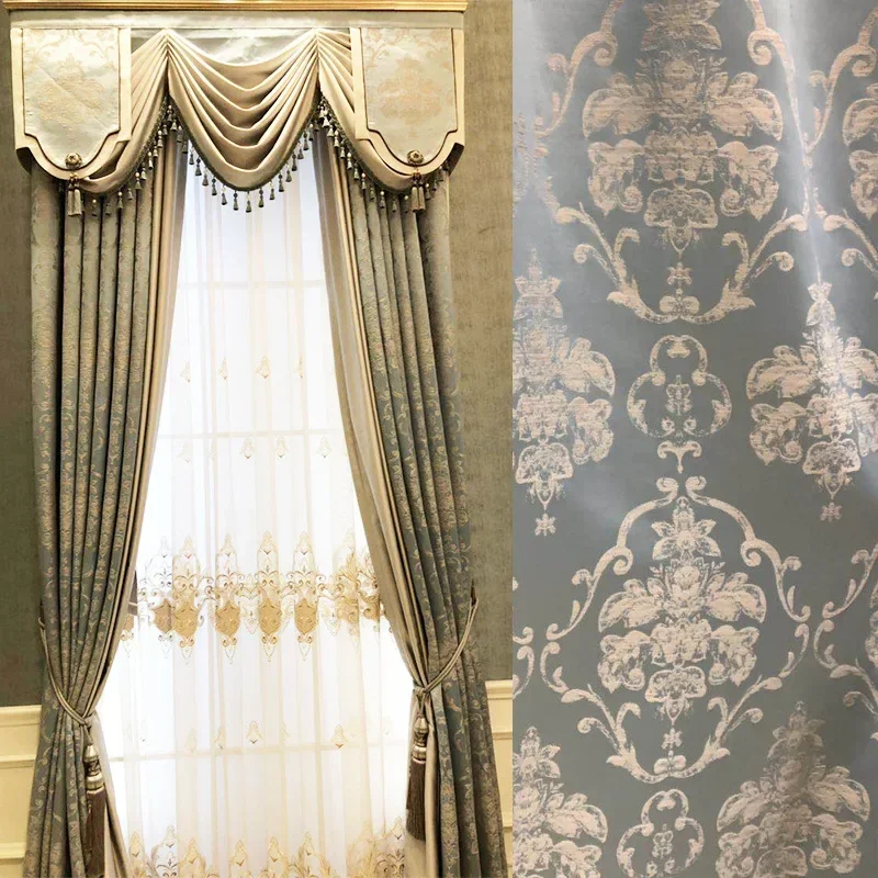 

Шторы для гостиной, столовой, спальни, европейский стиль, высокоточные жаккардовые шторы на заказ, с высоким затенением, окна, двери, кухни