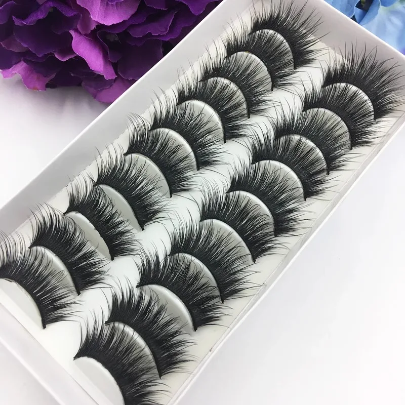 YOKPN Thick Exaggerated Performance False Eyelash Handmade Black Cross Long Eyelashes Realistic Cosplay Party Cat Eye Doll Style