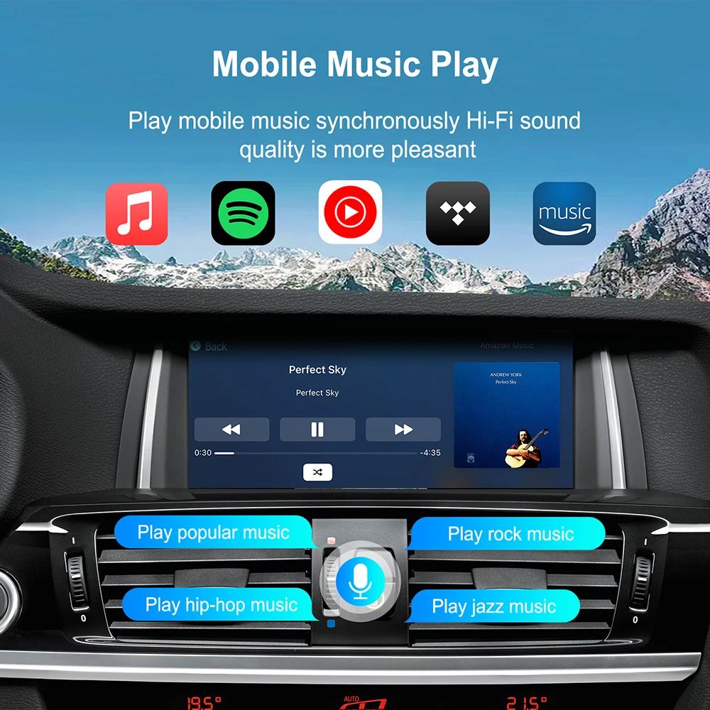 نظام CarPlay Android Auto اللاسلكي لسيارات BMW X5 E70 F15 X6 E71 EVO BNT CIC مع وظائف AirPlay تدعم كاميرا الرؤية الخلفية