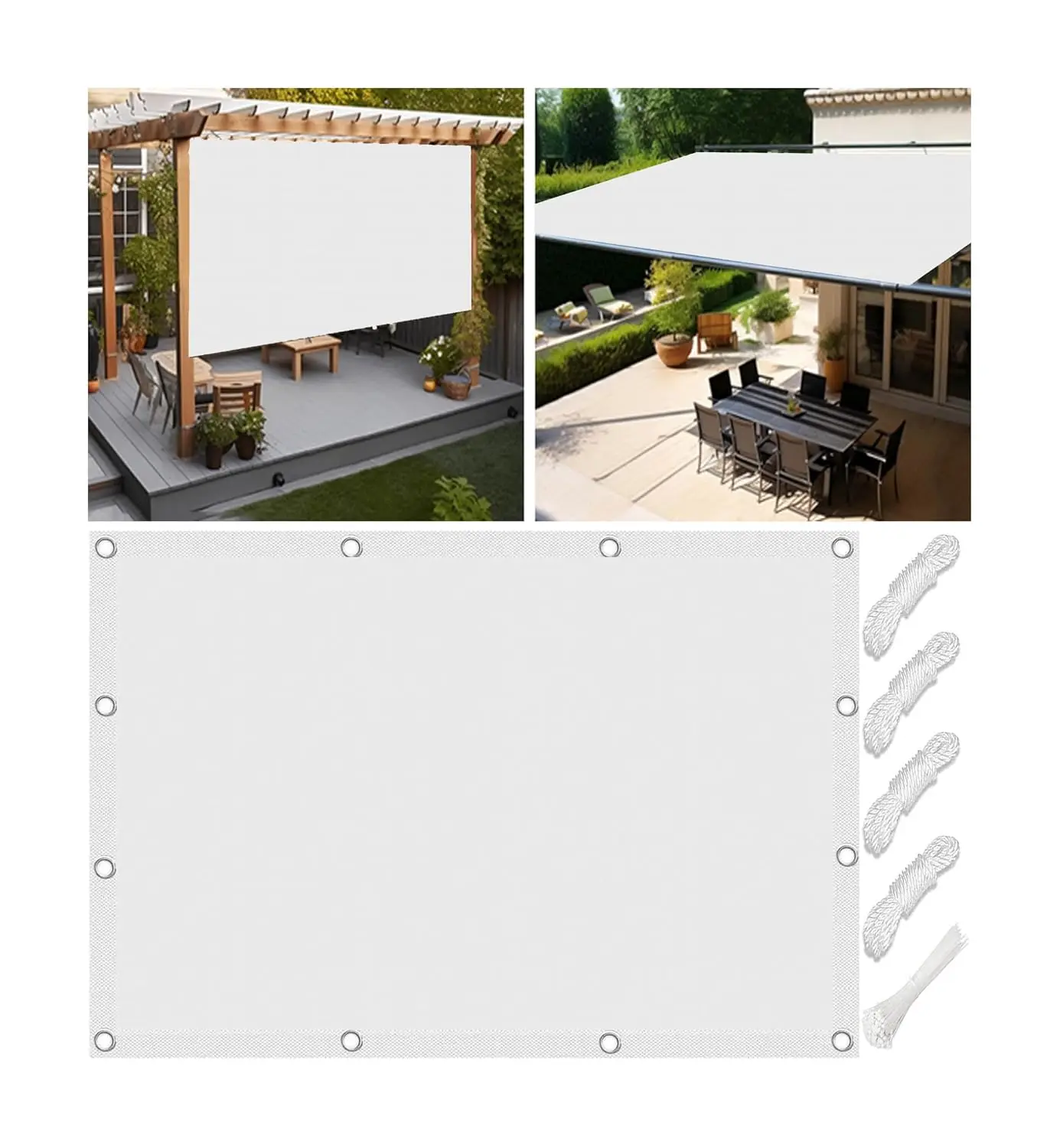 Waterproof Sun Shade Sail with Grommets 16x16 FT UV Block Pergola Canopy Cover for Patio Garden Backyard, Customized