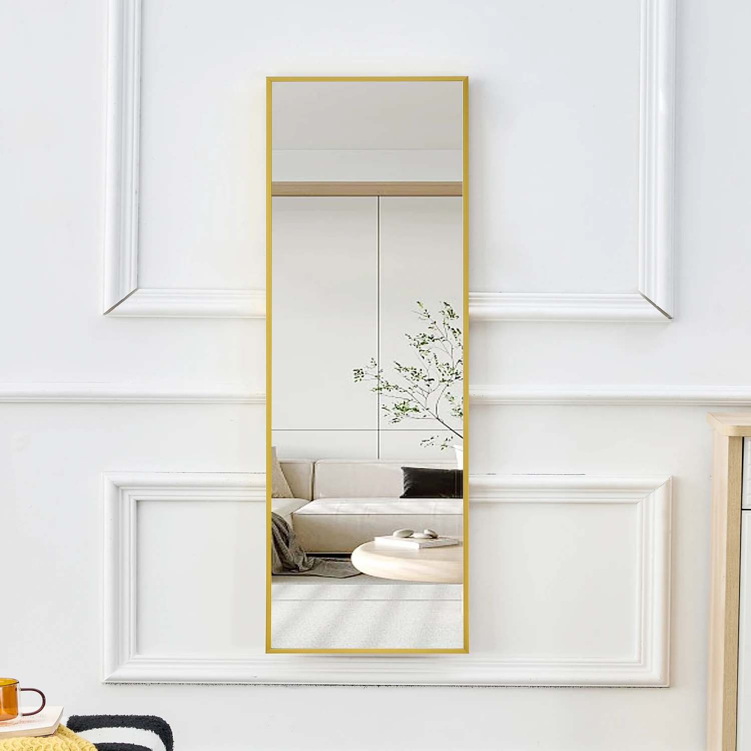 The 4rd generation aluminum alloy metal frame wall mounted full body mirror, bathroom makeup mirror, bedroom entrance, decorativ