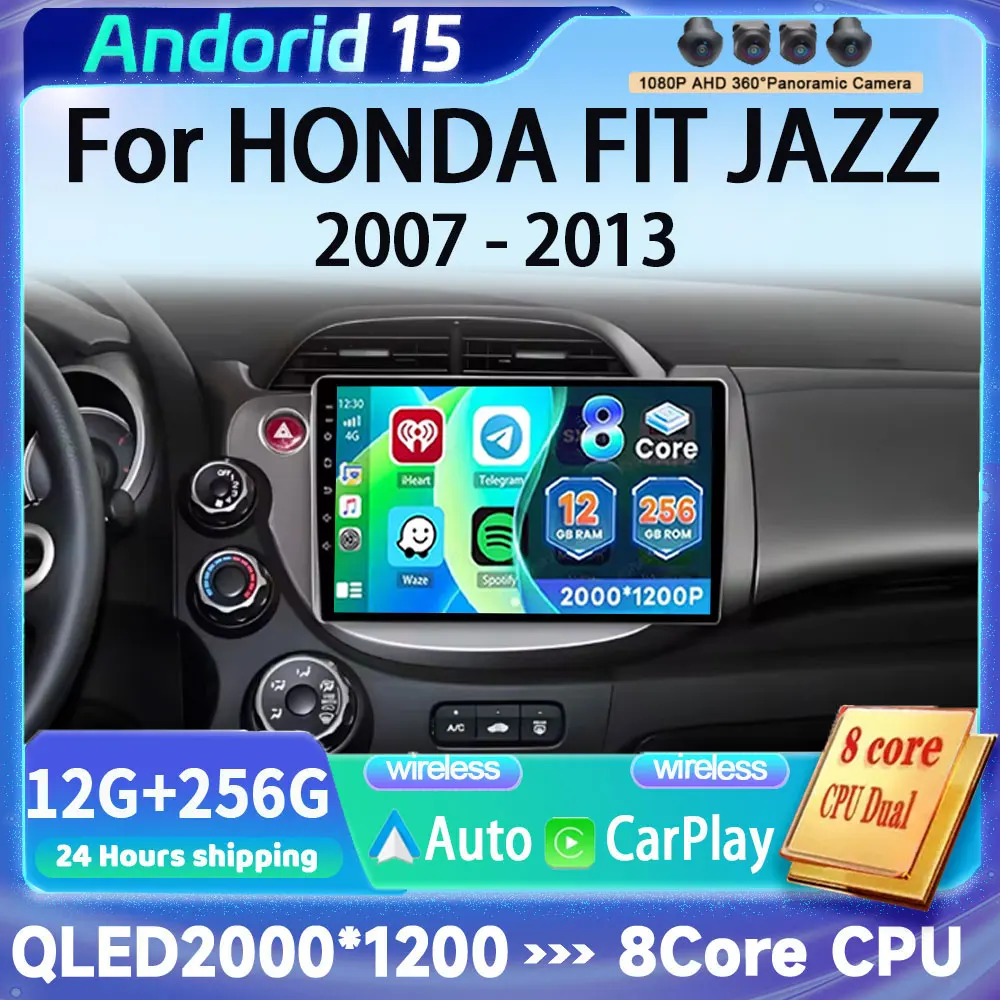 

Android 15 радио стерео для HONDA FIT JAZZ 2007-2013 автомобильный мультимедийный плеер GPS-навигация головное устройство QLED экран NO 2Din