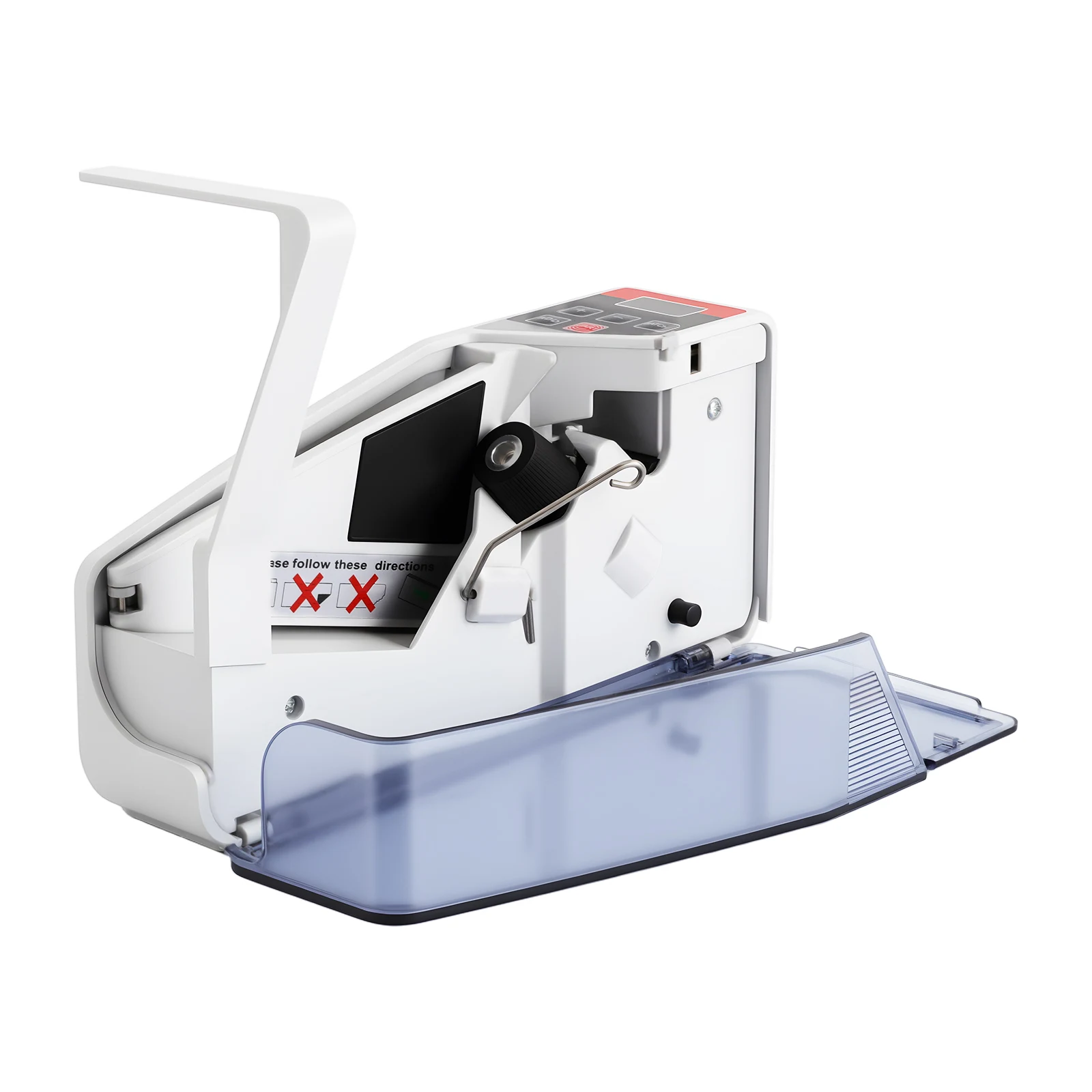 آلة عداد النقود المحمولة 600 فولت/دقيقة، مصدر طاقة مزدوج، وظيفة التراكمية والدفعة، شاشة LED قابس أمريكي للبنك/المتجر