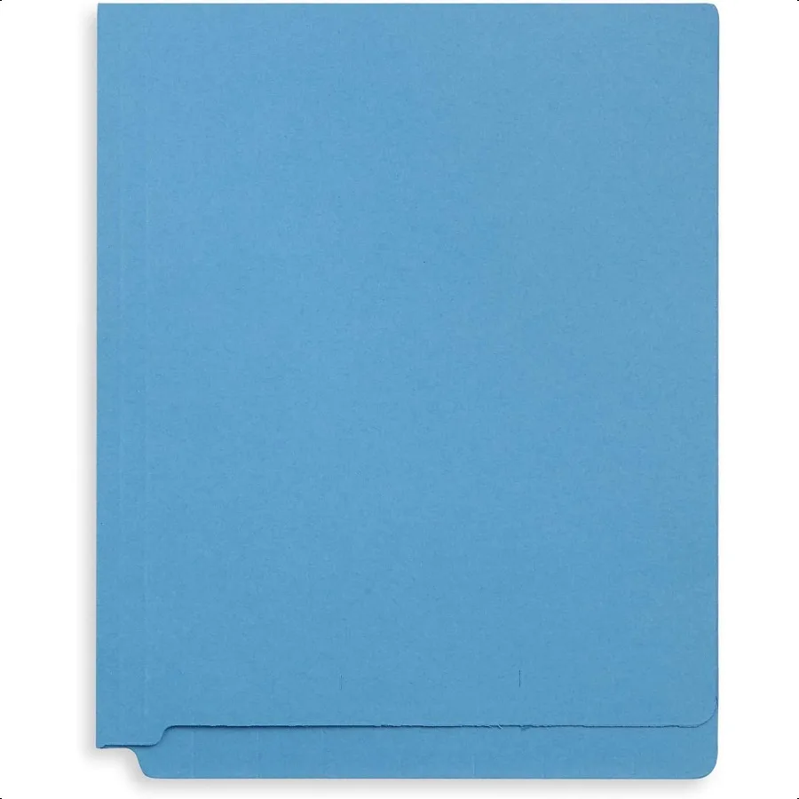 50 مجلد ملفات قفل نهاية زرقاء معززة بقطع مستقيمة ومتينة وشقين مصممة لتنظيم الملفات الطبية القياسية