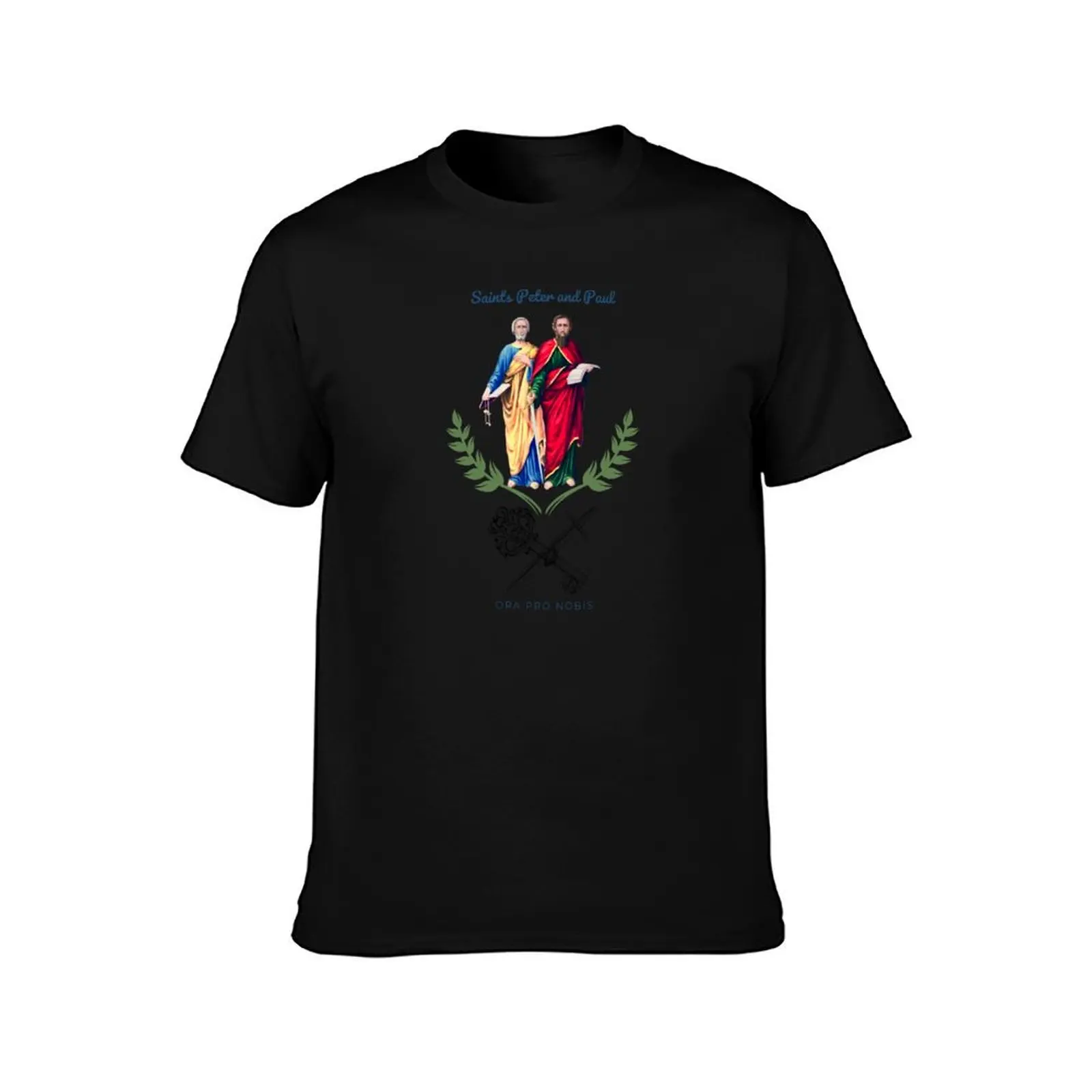 Saints peter and paul pray for us ora pro nobis T-Shirt Plus Size Basic Short Sleeve Top