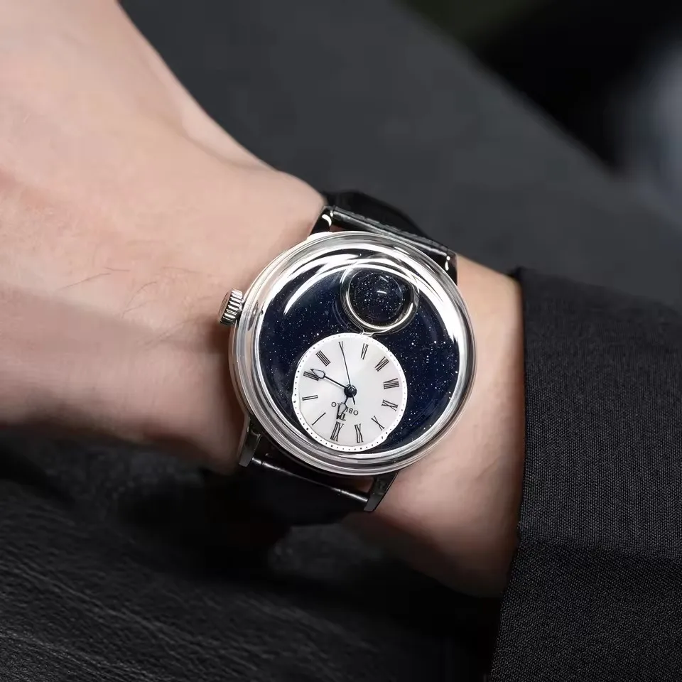 OBLVLO Orologio automatico da uomo 42MM Orologio da polso meccanico di lusso Luminoso 50m Impermeabile Rotazione zaffiro 24 ore Quadrante a sfera