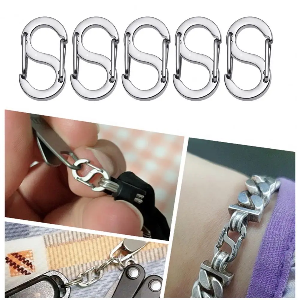 Double Opening Design Necklace Shortener Stainless Steel Necklace Buckle Stainless Steel Jewelry Making for Bracelets for Diy