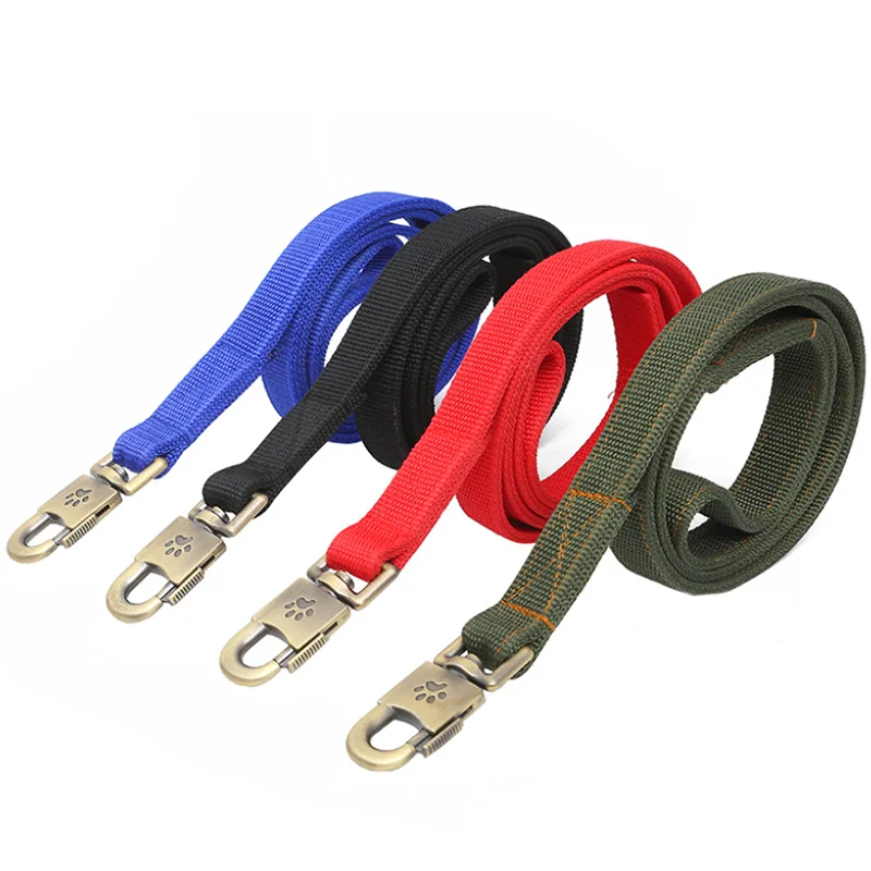 150cm 200cm L/XL Super Strong Coarse Nylon Dog Leash Army Green Canvas Double Row Adjustable Dog Collar For Medium Large Dogs