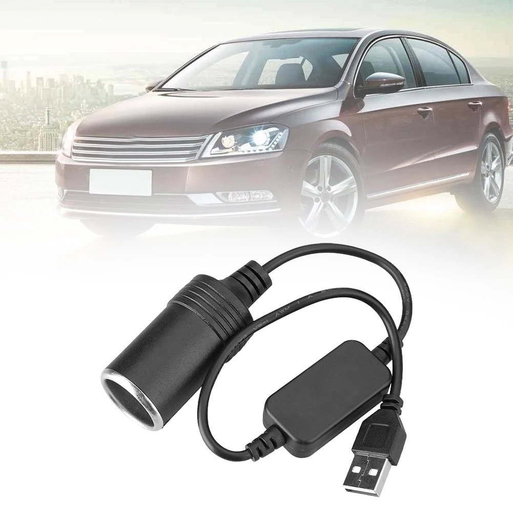5 فولت إلى 12 فولت ولاعة السجائر المقبس USB ذكر إلى أنثى سيارة ولاعة السجائر محول مأخذ التوصيل محول اكسسوارات إلكترونيات السيارات