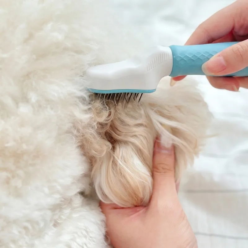 Pet Dematting Comb Safe Detangling Grooming Blade Brush for Long Hair Cats Dogs Bichon Ragdoll Fast Knot Remover Tool