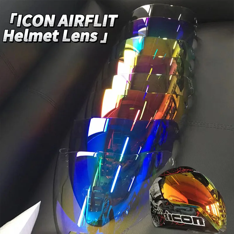 2022 Motorcycle Helmets Visor For ICON Airflite Full Face Lens Shield Anti-UV Detachable Windshield Unisex Helmets Glasses Lens