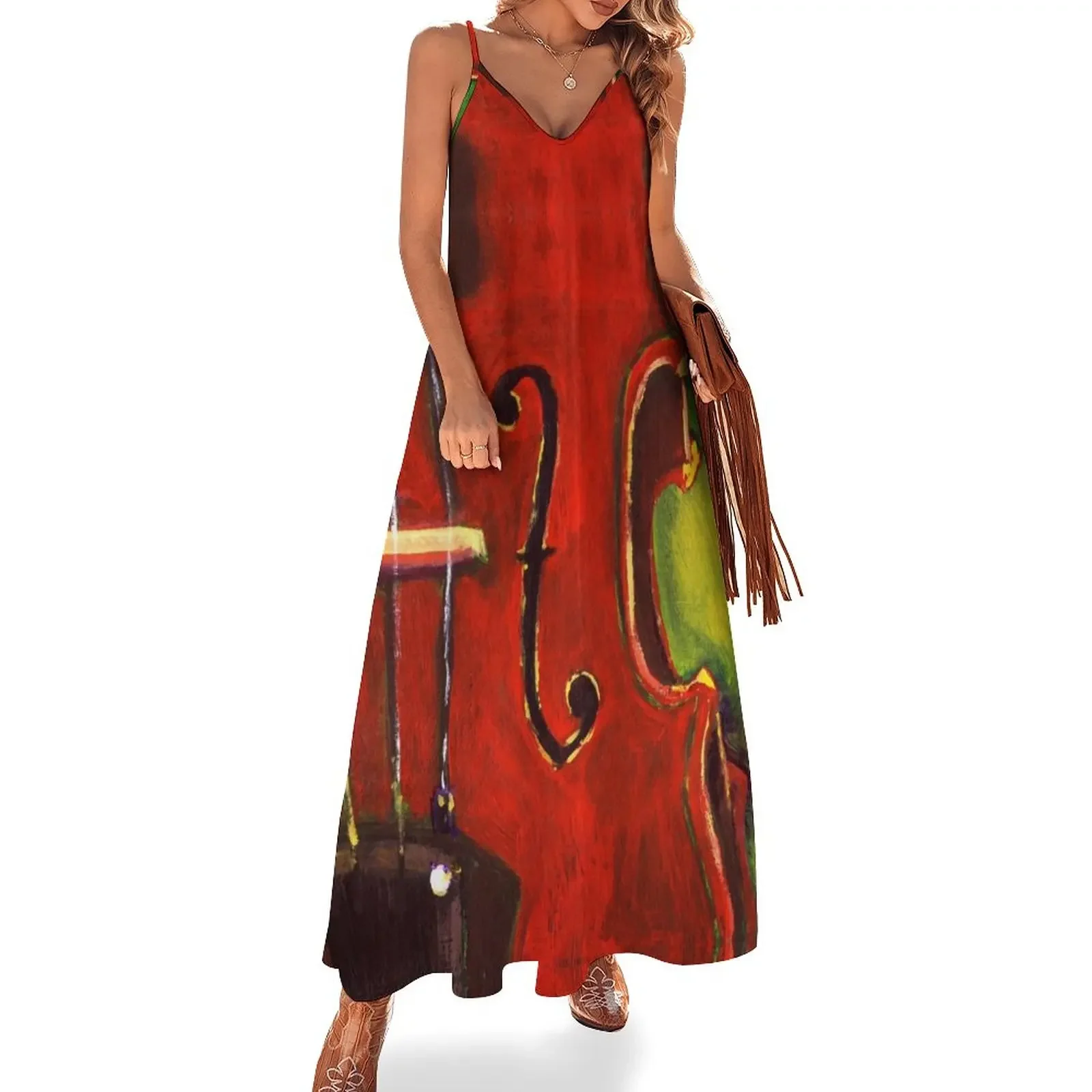 

Viola Painting Sleeveless Dress party dresses woman Female clothing elegant party dress for women 2024 dresses for womens