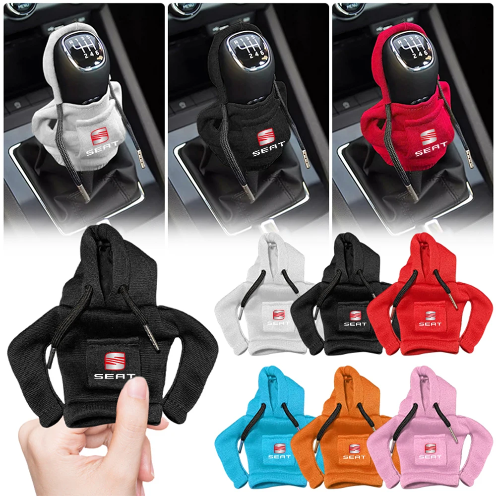 For SEAT Ibiza 6l 6j Leon Mk2 Cupra FR Racing Arona Hoodie Car Gear Shift Cover Handle Kit Gear Anti Slip Sweatshirt Decoration