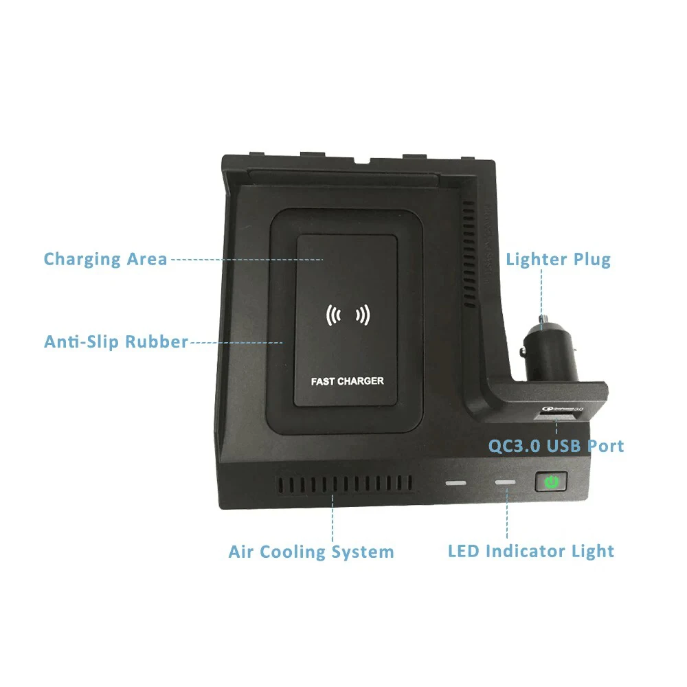 Car Wireless charger for Mercedes Benz W205 AMG C43 C63 GLC 43 C63 X253 C Class phone charging quick charge accessories