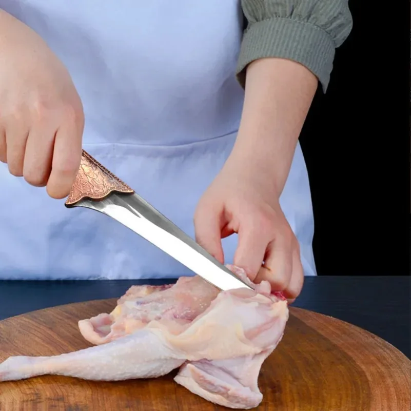 قطعة العاج سكين الجزار الشيف الساطور سكّين متعدّد الاستخدامات تقطيع الدجاج اللحوم الأسماك الفاكهة سكين لحوم سكاكين المطبخ أدوات مقبض بلاستيكي #5