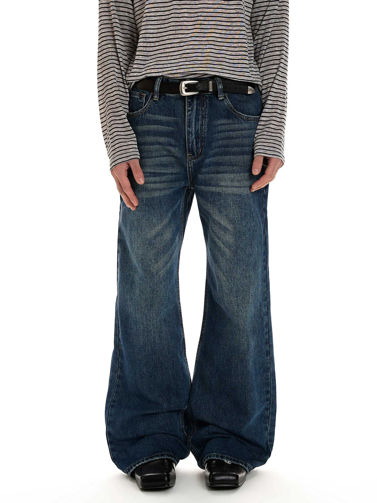 

a PUEE Vintage Classic Waed Five Generation Straight Leg Jeans Men Women Slimming Commute Pants mid Waist Jeans Casual Wear