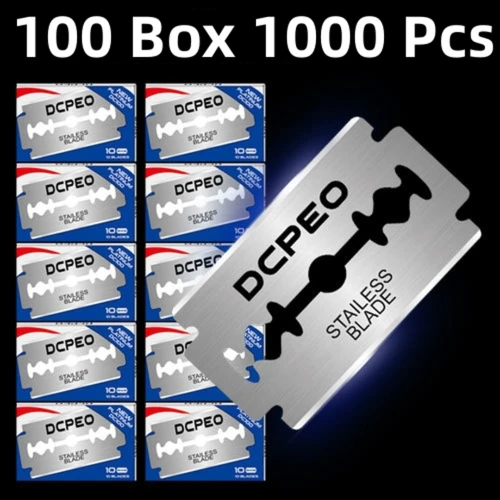 Imagen 1 del producto 1000/100/50/10 Uds. Cuchillas de afeitar de doble filo Be common, cuchillas de afeitar para hombres, cuchillas de afeitar de acero inoxidable, maquinilla de afeitar Manual