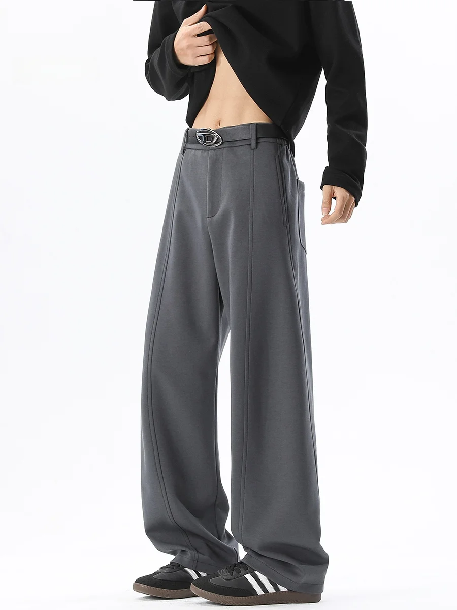 

Deep ey Casual Pants Men's Straight Leg Loose Fit Versatile Spring New Sle Faionable Trousers for Work And Leisure