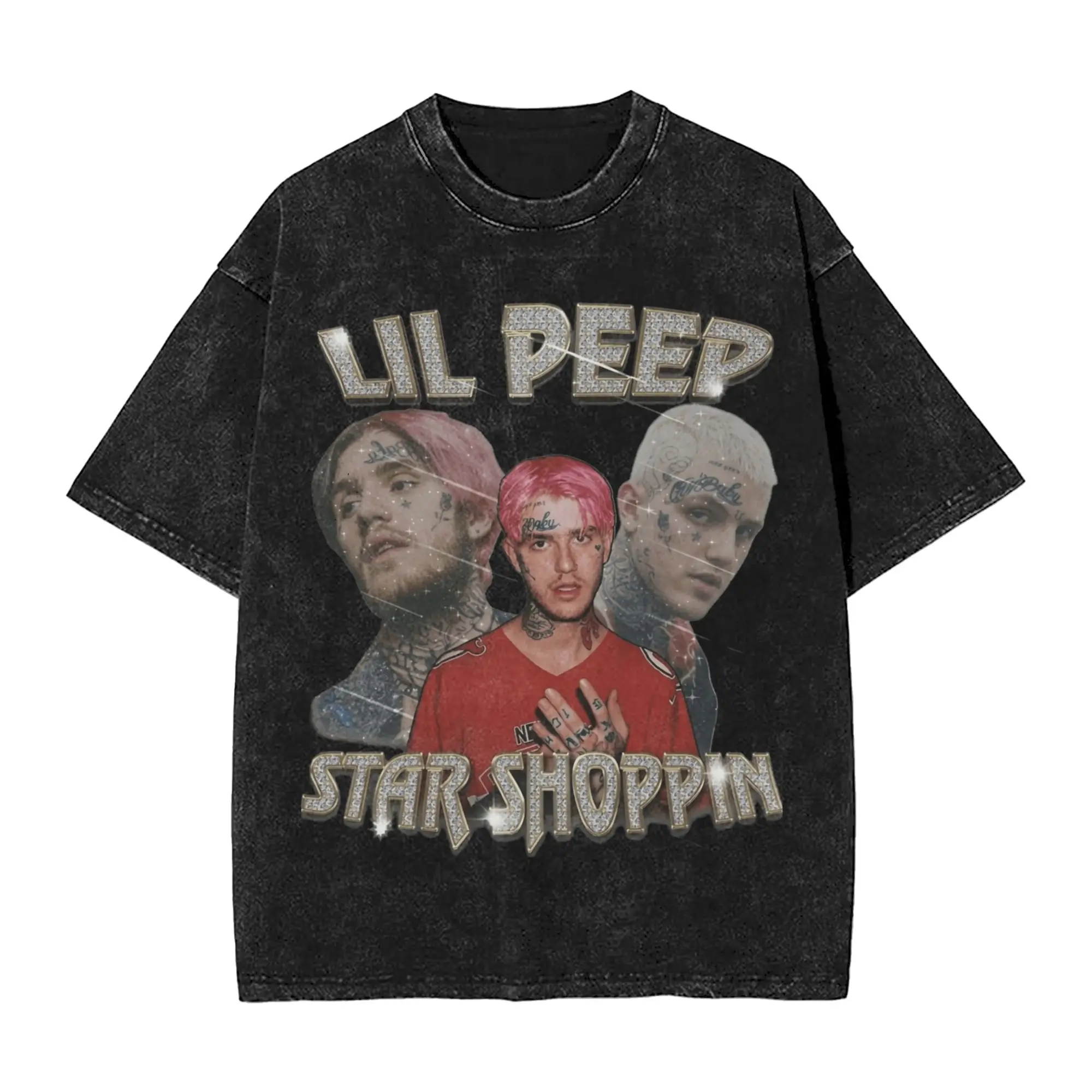 Lil Peep 30th Birthday Celebration Tour 2026 Washed T Shirt Streetwear Hip Hop Novelty T-Shirts  Tee Shirt Men Women