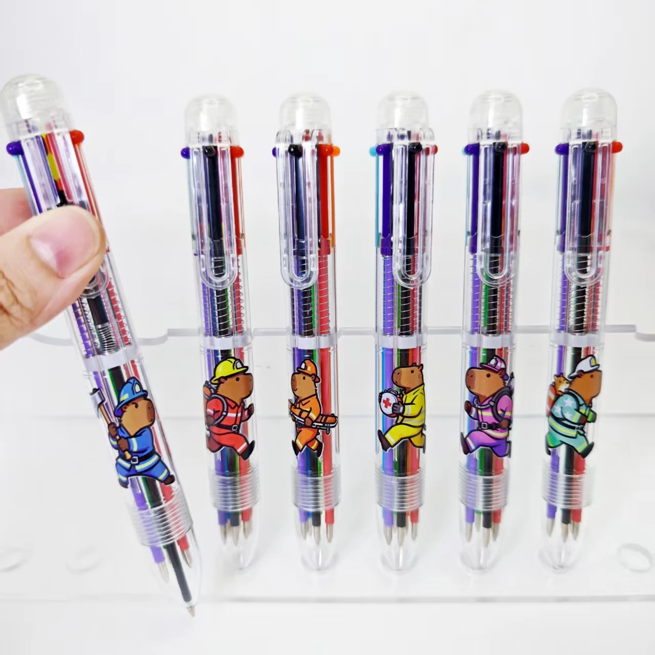 

7 шт./15 шт. Capibala пожарный разноцветная шариковая ручка повседневные офисные студенческие обучающие канцелярские принадлежности подарочная ручка