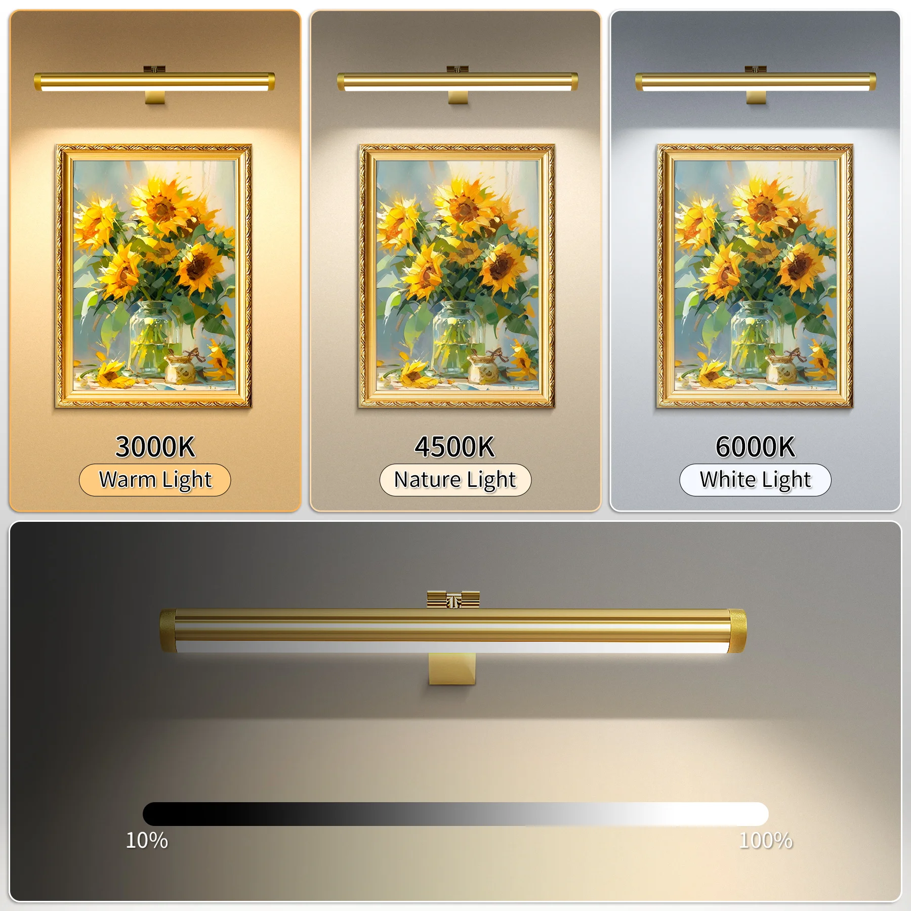 التحكم عن بعد وحدة إضاءة LED جداريّة ضوء يعتم اللمس مرآة أضواء الجدار الألومنيوم USB شحن اللوحة صورة مصباح LED أضواء جدارية