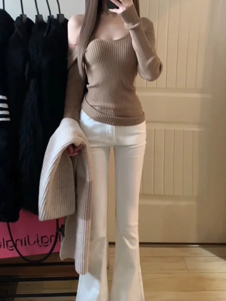 セーター ジャンパー プルオーバー 女性 感情 スケルトン ゴルフウェア カジュアル アーバン Y2K ファッション ヴィンテージ スポーツ シック 冬 ユース カルチャー BF