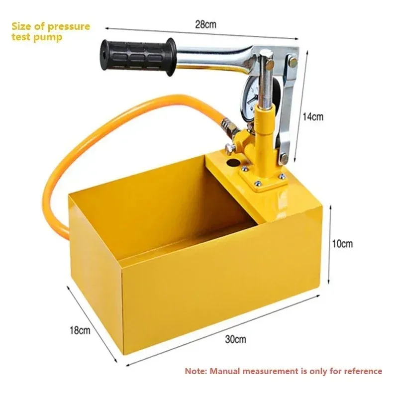 Manual Pressure Test Pump - Water Pipe Pressure Tester for PPR Pipes, Home Use, Boiler & Floor Heating Leak Detector