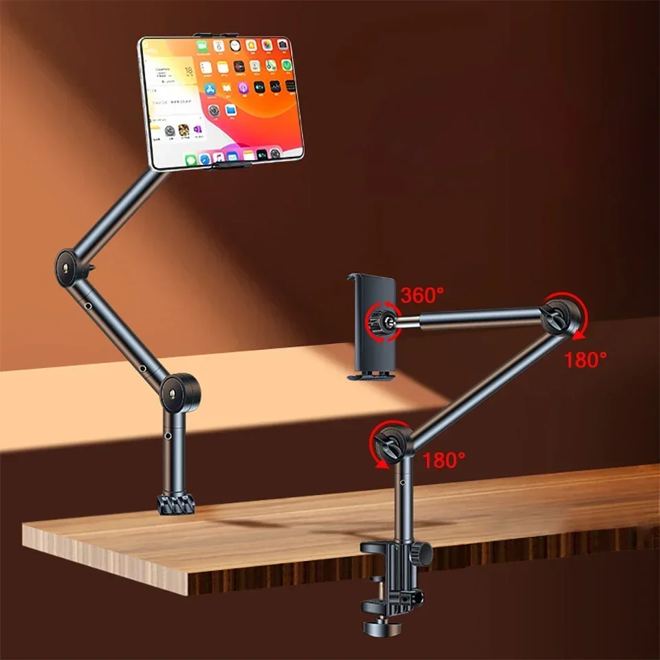 Adjustable Tablet Holder Stand Long Arm Bracket Support  for iPad 4 to 12.9 inch Tablet Smartphone Bed Desktop Lazy Holder