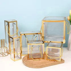10/20pcs Portable Transparent Gift Boxes For Wedding Birthday Party Candy Cookies Packaging Box Custom LOGO Gift Bag