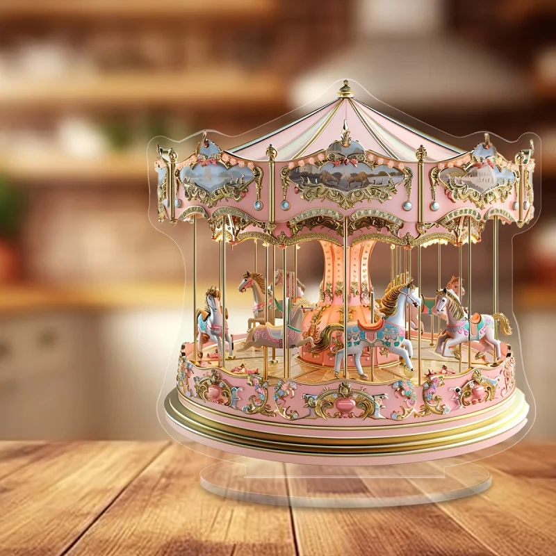 

Fantasy Carousel Acrylic Sun Catcher Multi-Functional Desktop Home Office Decorations