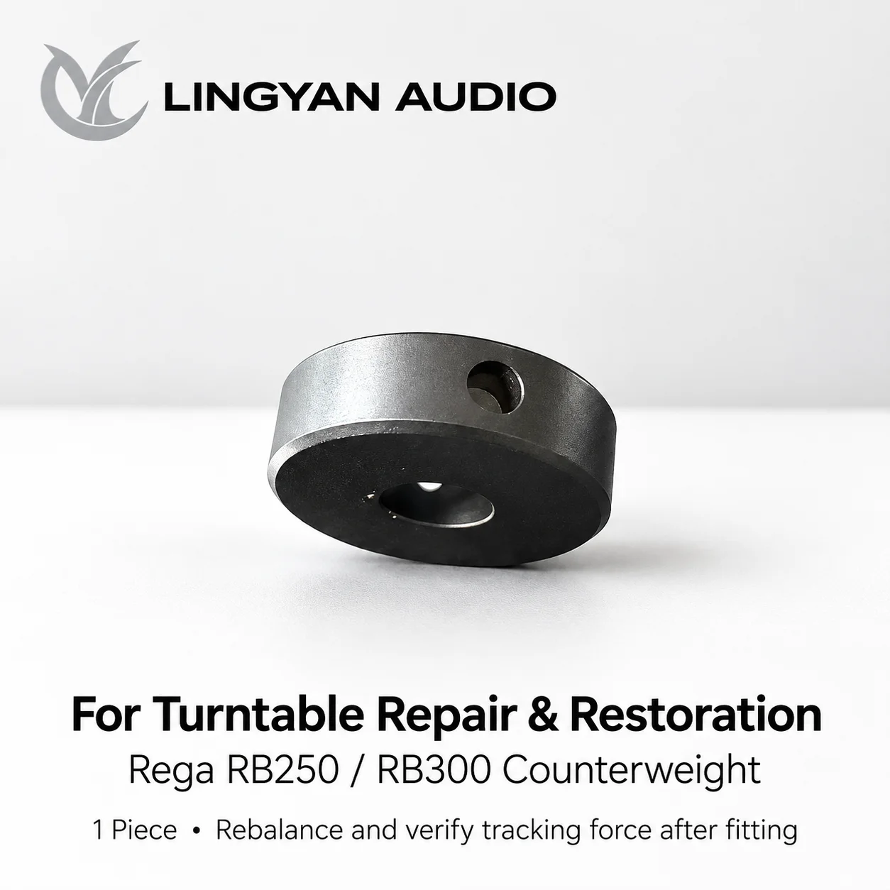 Balance Counterweight LINGYAN AUDIO 105g 40mm Copper Alloy Tonearm Weight Compatible with Rega RB250 RB300 Vinyl LP Turntable