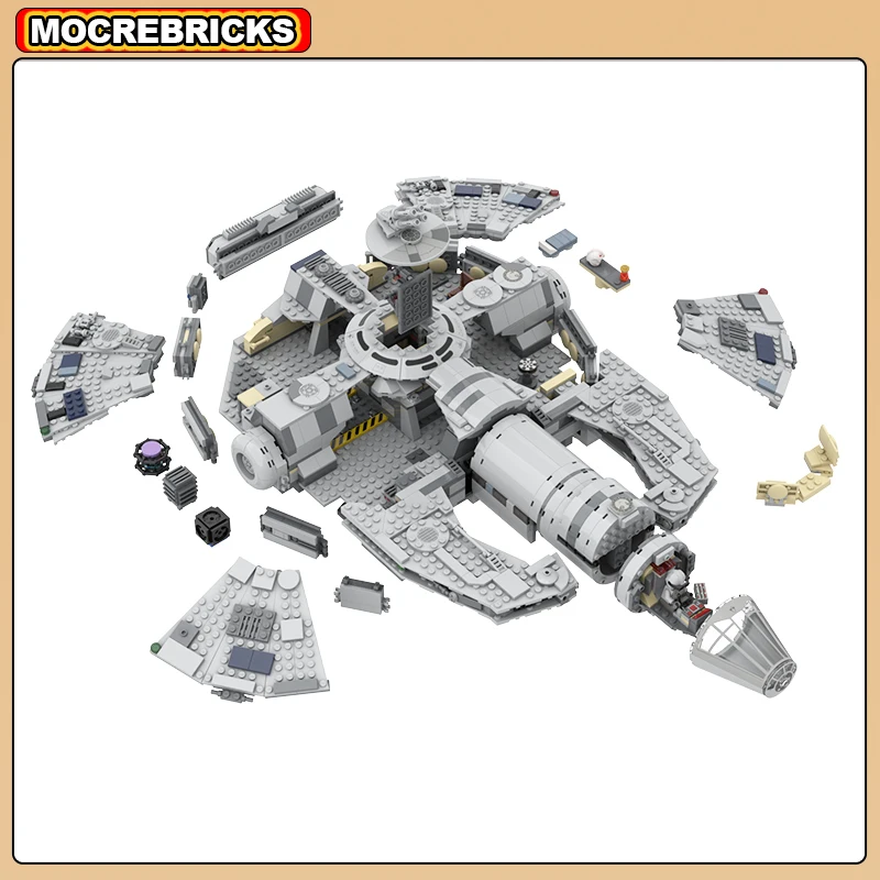 Tecnologia de transporte espacial clássico moc bloco de construção YT-2000 nave espacial luz transportador diy montagem modelo tijolos brinquedos presentes do miúdo