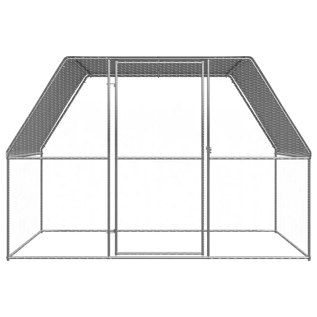 Spacious Outdoor Chicken Coop 9.8' x 6.6' x 6.6' Heavy-Duty Galvanized Steel Hen House