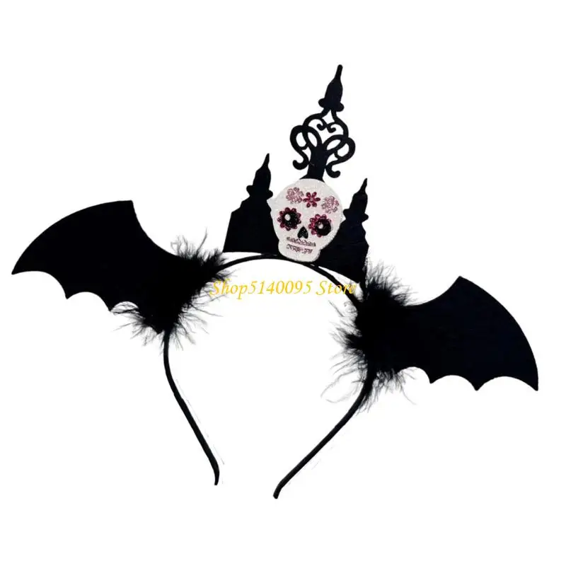 Dxae Bat Kostüm Haarband Praktische Konstruktion Halloween Party Haarzubehör Slip -resistent für gruselige Feierlichkeiten