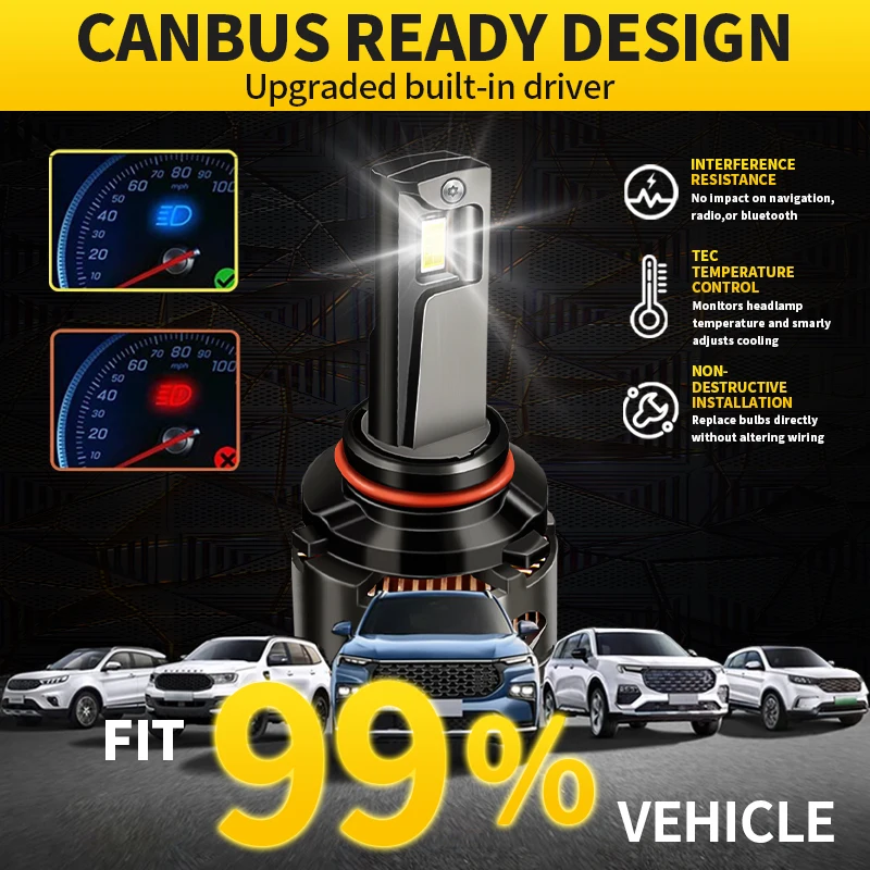 2X CANbus 9005 9006 LED Headlight Bulb 30000LM High Low Beam Power Super Bright For Chevrolet Astro Van 1995-2005 1997 1999 2001
