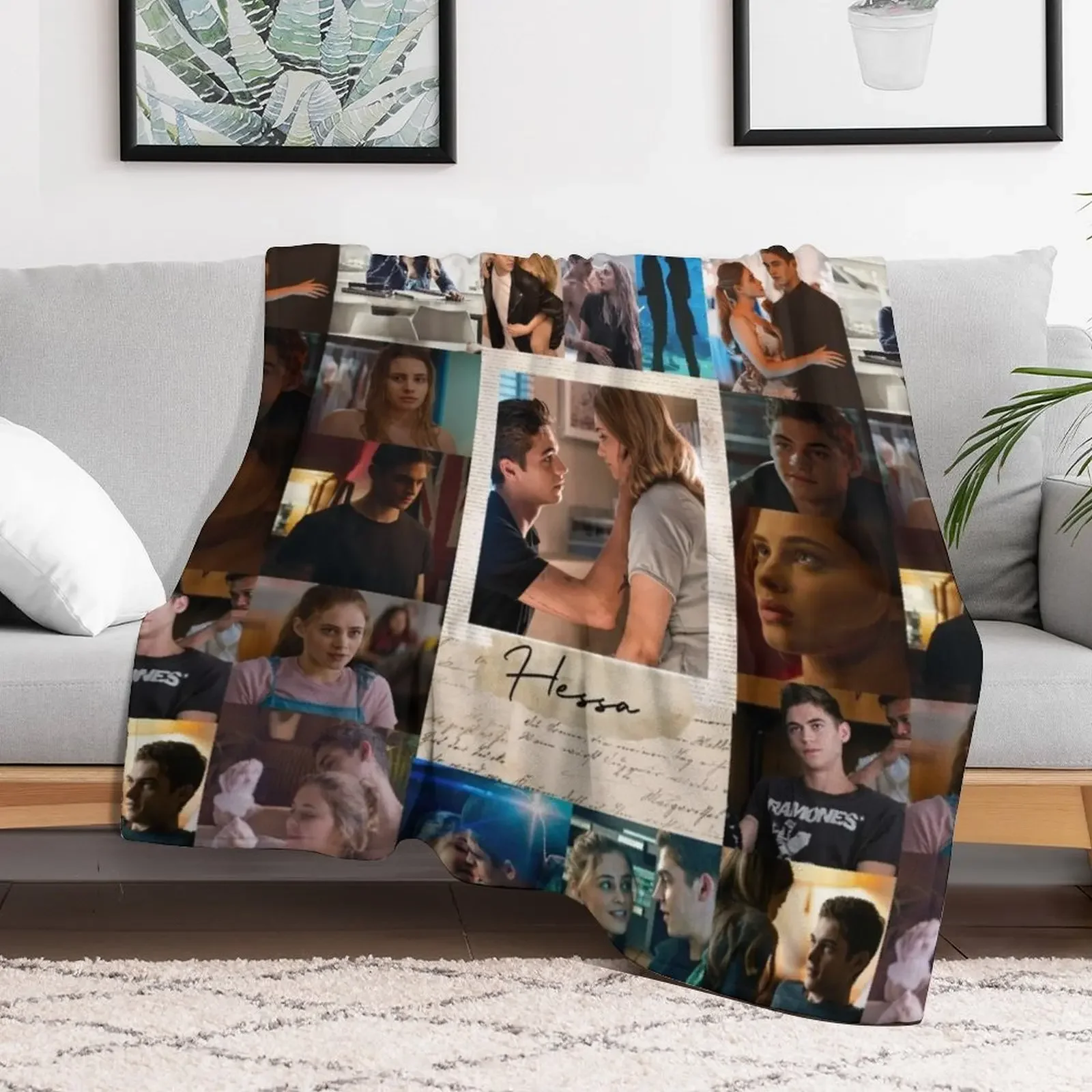 Hessa Collage Throw Blanket Blankets For Bed Loose Blankets