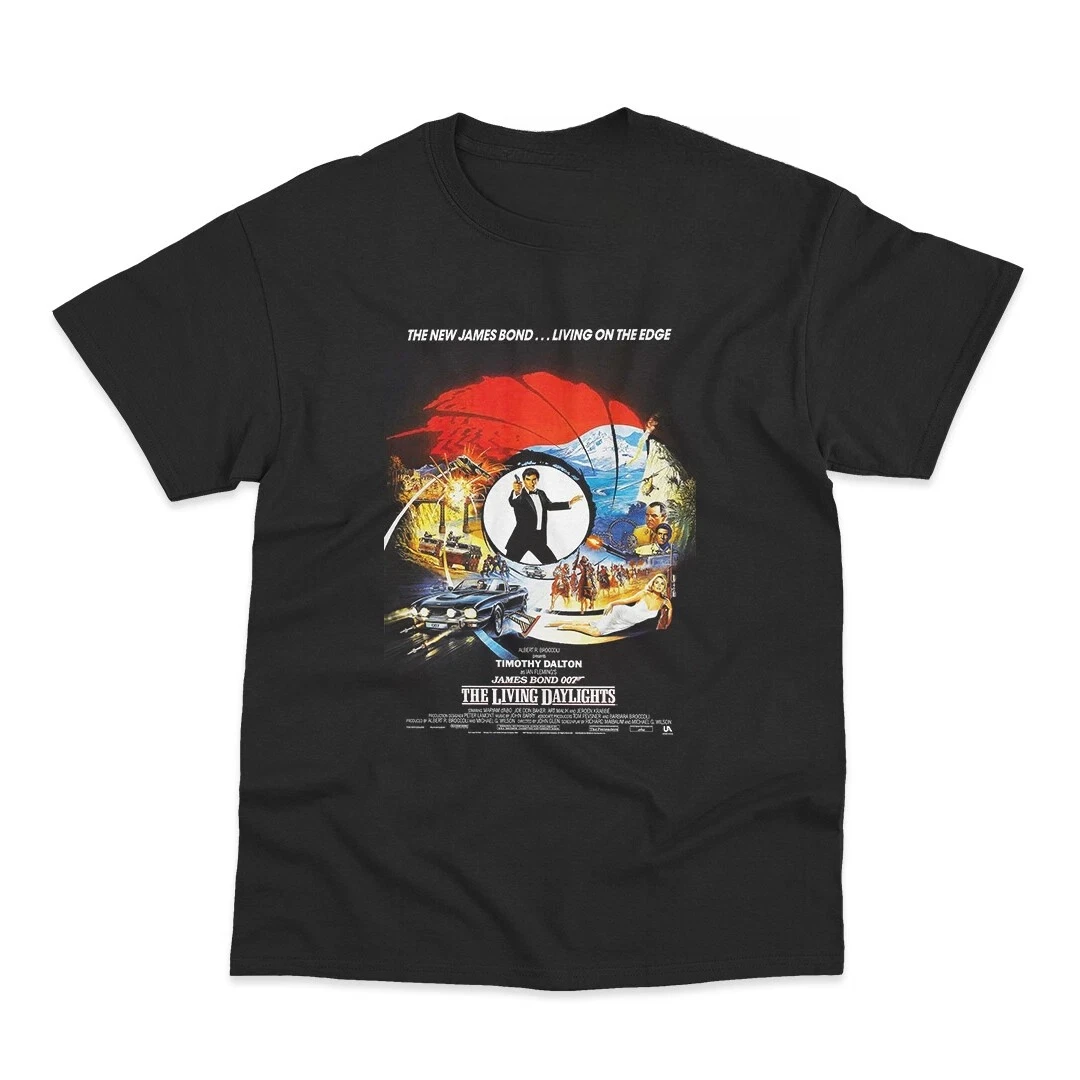 Retro Movie Poster Inspired By James Bond The Living Daylights T-Shirt Unisex Pure Cotton Streetwear Shirt