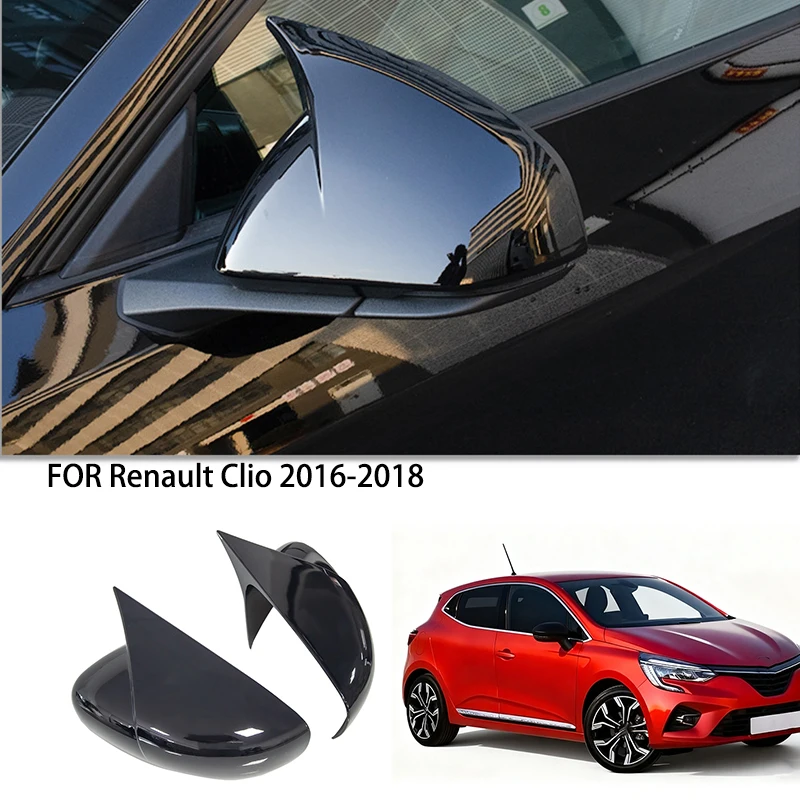 

Car accessories FIT For Renault Clio 2016-2018 black Carbon Fiber ABS Side Rearview Mirror Cover Trim