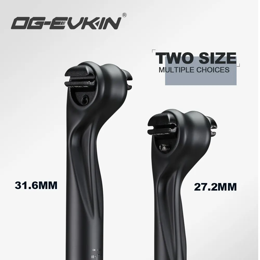 OG-EVKIN Carbon Bicycle Seatpost 27.2/31.6MM 15MM Offset for MTB Or Road 400mm Length Seat Tube Bicycle Part Mountain Bike Black