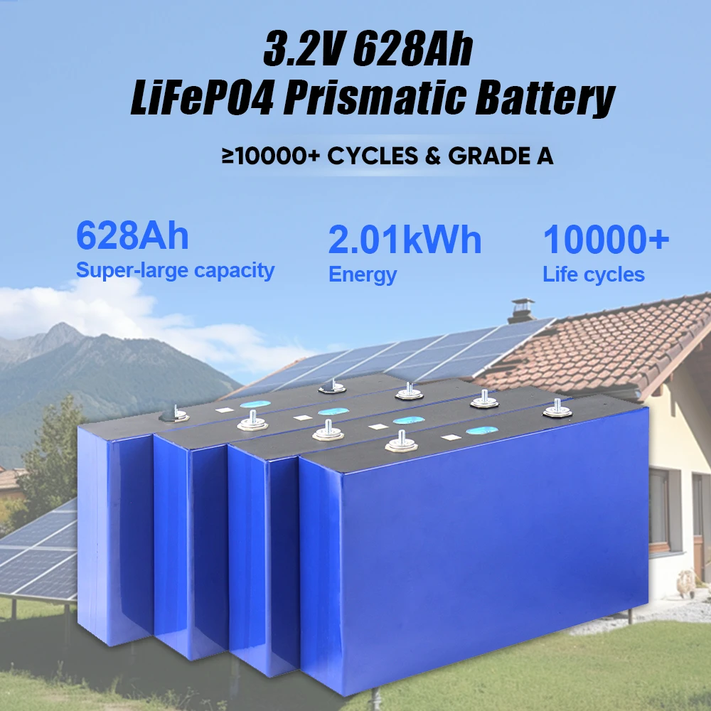 EU Stock EVE 628Ah MB56 10000cycle 3.2V Prismatic Rechargeable Lifepo4 Cell Lifepo4 Battery Cells For 12V 48V Boat RV TAX FREE