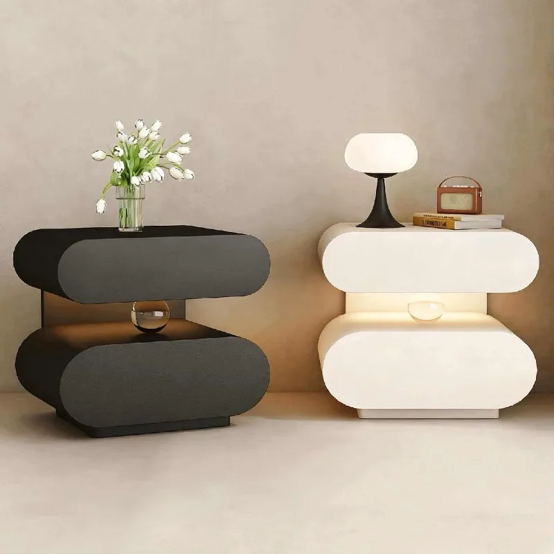 Stylish side frame cabinet decorative fixture Nightstand bedroom indoor fashionable interior layout Bedroom Furniture