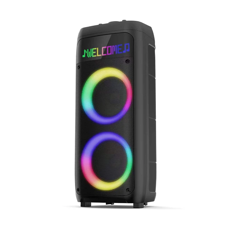 Big Size Customized Led Message Screen Creative Sound Box Party Speaker Smart App Lyrics Music Speaker 100w Bass Guitar Speaker