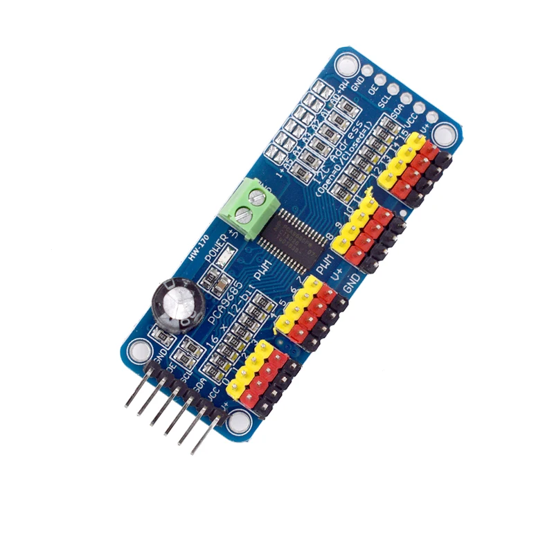 PCA9685 PWM Servo Motor Driver IIC Interface 16 Channel 12-Bit PWM Servo Motor Driver Board for Arduino Robot/ Raspberry Pi