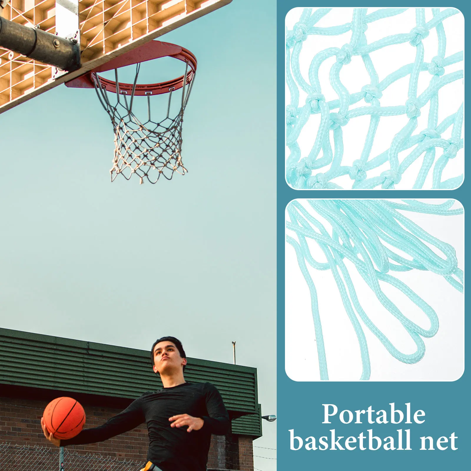 

Durable Luminous Basketball Net Heavy Duty Nylon Material Standard Rim Replacement Weatherproof Easy Installation