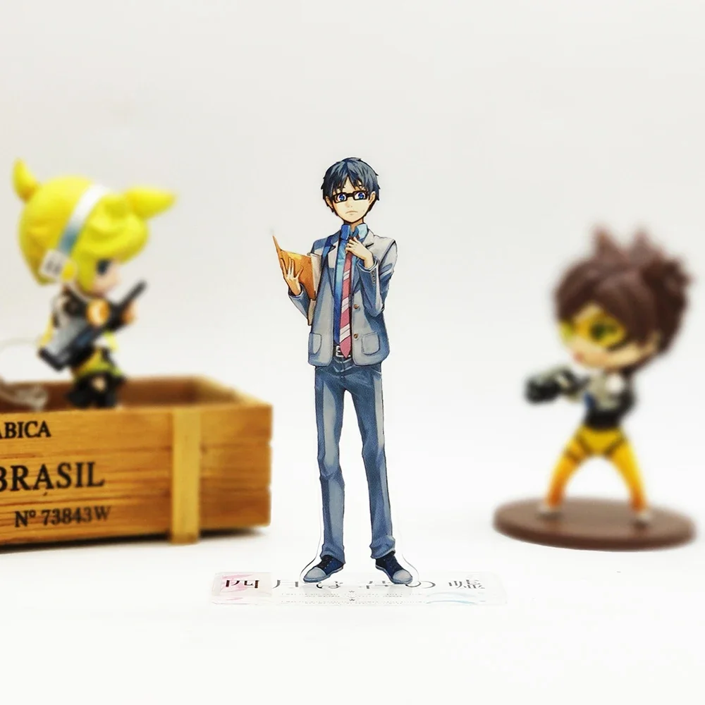 كذبتك في أبريل أريما كوسي ميازونو كاوري أنيمي الاكريليك الوقوف التماثيل مكتب الديكور كعكة توبر #4