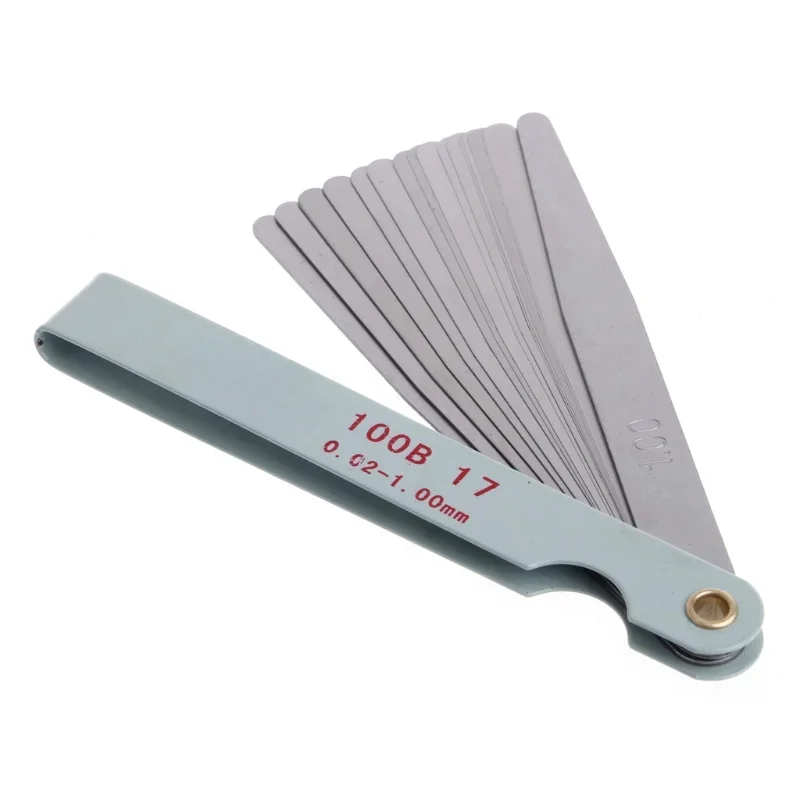 17 Blades Feeler Gauge Metric Gap Filler 0.02-1.00mm Gage Measurment Tool for Engine Valve Adjustment