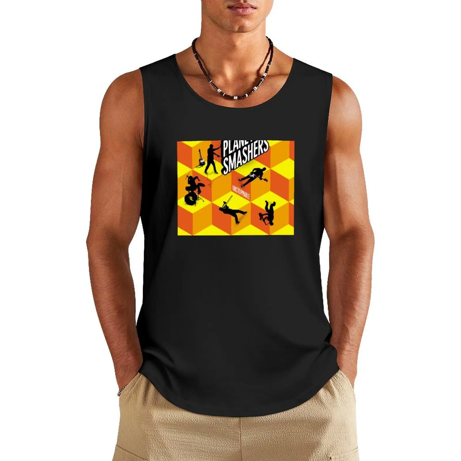 

The Planet Smashers Tank Top T-shirt Men's gym sleeveless t-shirts for men cute tops Gym man